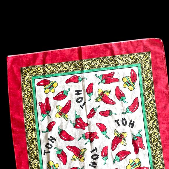 Vintage Red Hot Chili Party Peppers Bandana Made in USA 14193 Party - Picture 6 of 6